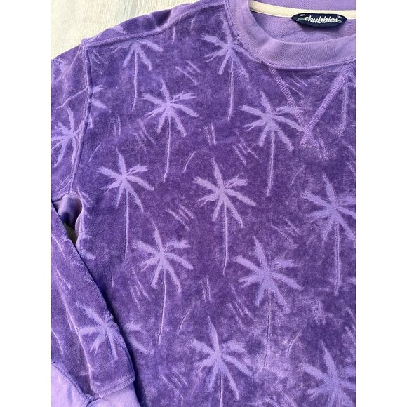 Chubbies Men's M Purple Palm Tree Embossed Crewneck Sweatshirt - Picture 9 of 9